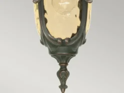 LED Außen Hängeleuchte im Jugendstil mit Amberglas, Ø19cm