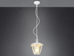 LED Außenhängeleuchte im Landhausstil aus Aluminium Weiß, 17x17cm