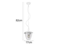 LED Außenhängeleuchte im Landhausstil aus Aluminium Weiß, 17x17cm