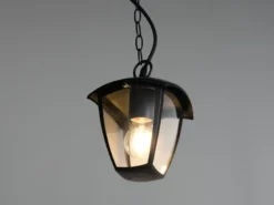 LED Außenhängeleuchte im Landhausstil aus Aluminium Schwarz, 17x17cm