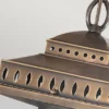 LED Außenhängeleuchte im Landhausstil, Altmessing Ø22cm