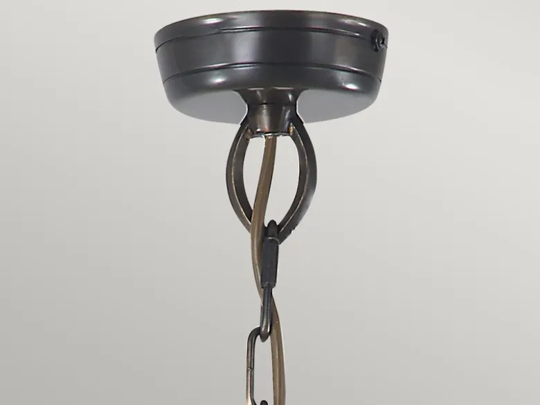 LED Außenhängeleuchte im Landhausstil, Altmessing Ø22cm