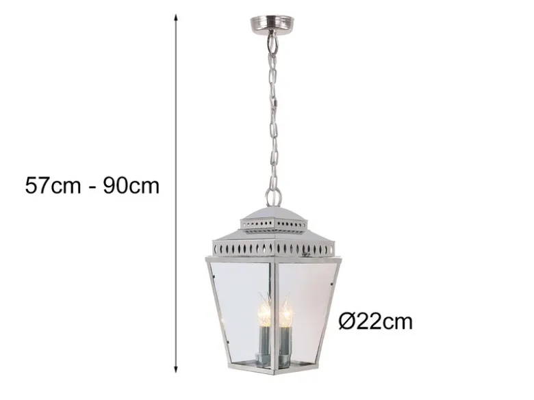 LED Außenhängeleuchte im Landhausstil, Silber Ø22cm