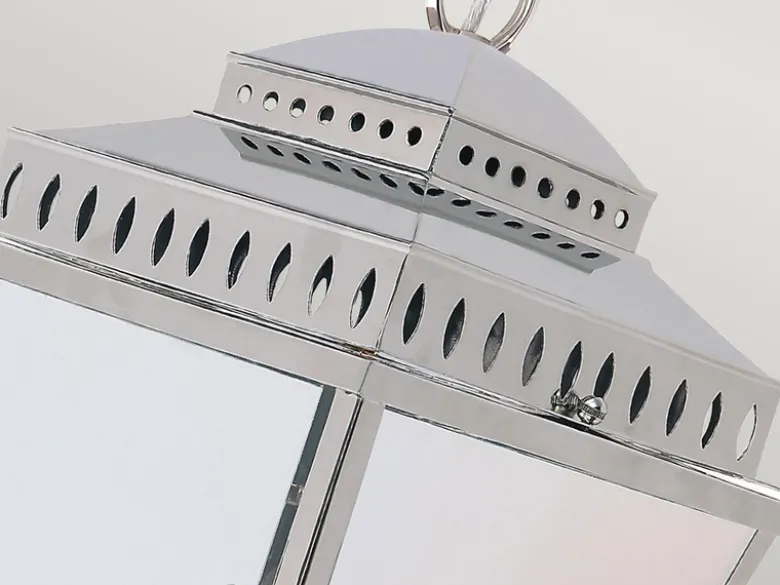LED Außenhängeleuchte im Landhausstil, Silber Ø22cm