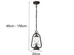 LED Außenhängeleuchte in antiker Laternenoptik, Breite 20cm