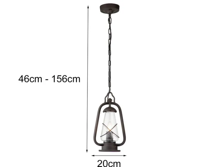 LED Außenhängeleuchte in antiker Laternenoptik, Breite 20cm