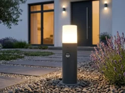 LED Außen Sockelleuchte Anthrazit mit Bewegungsmelder, Höhe 30cm