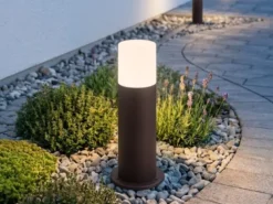 LED Außen Sockelleuchte aus Aluminium in Rostoptik E27, Höhe 30cm