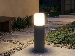 LED Außen Sockelleuchte aus Aluminium in Anthrazit E27, Höhe 30cm