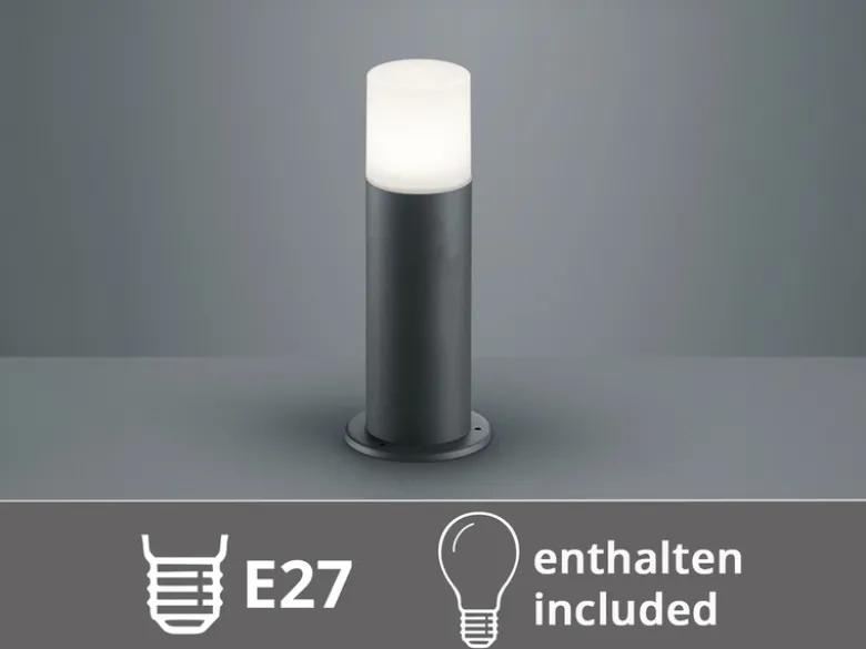 LED Außen Sockelleuchte aus Aluminium in Anthrazit E27, Höhe 30cm