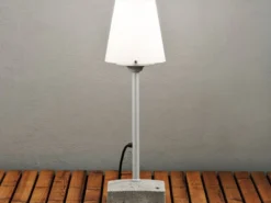 LED Außenstehleuchte / Bodenleuchte klein aus Aluminium, Höhe 59cm, Weiß