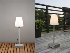 LED Außenstehleuchte / Bodenleuchte klein aus Aluminium, Höhe 59cm, Weiß