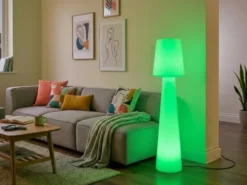 LED Außenstehleuchte mit Fernbedienung & RGBW Farbwechsel, Höhe 110cm
