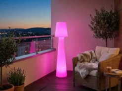 LED Außenstehleuchte mit Fernbedienung & RGBW Farbwechsel, Höhe 110cm
