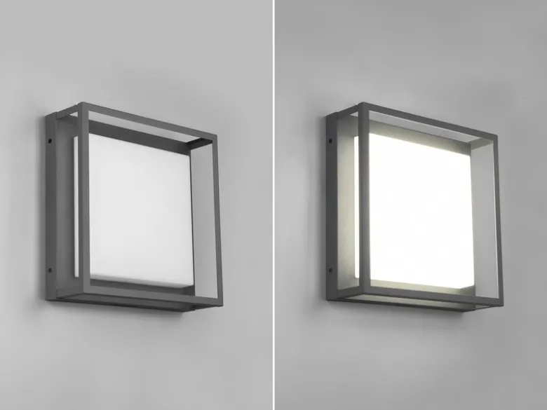 LED Außen Wand- Deckenleuchten 2er SET im Bauhaus Stil, Anthrazit, 30cm breit