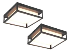 LED Außen Wand- Deckenleuchten 2er SET im Bauhaus Stil, Anthrazit, 30cm breit