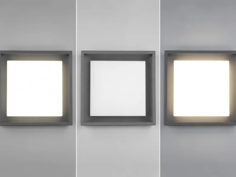 LED Außen Wand- Deckenleuchten 2er SET im Bauhaus Stil, Anthrazit, 30cm breit