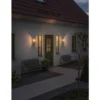 LED Außenwandlaterne aus Messing mit Klarglas, Höhe 30cm