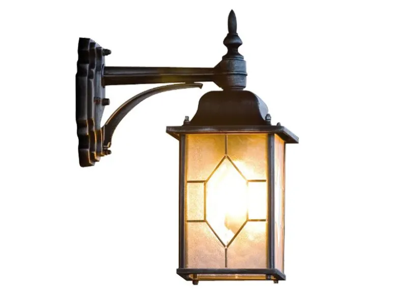 LED Außen Wandlaterne hängend im Landhausstil, schwarz, Höhe 38cm