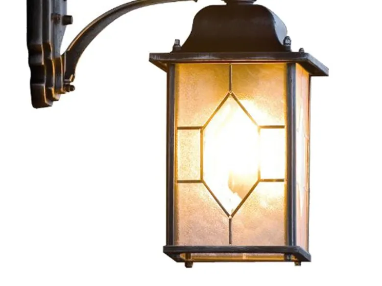 LED Außen Wandlaterne hängend im Landhausstil, schwarz, Höhe 38cm