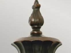 LED Außenwandlaterne im Jugendstil mit Amberglas, stehend Höhe 64cm