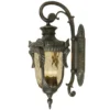 LED Außenwandlaterne im Jugendstil mit Amberglas, hängend Höhe 64cm