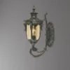 LED Außenwandlaterne im Jugendstil mit Amberglas, stehend Höhe 43cm