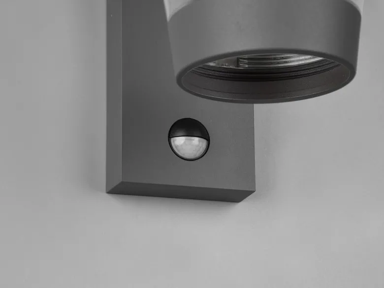 LED Außen Wandlaterne mit Bewegungsmelder Höhe 28cm, Anthrazit