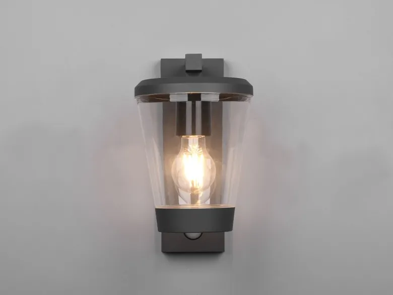 LED Außen Wandlaterne mit Bewegungsmelder Höhe 28cm, Anthrazit