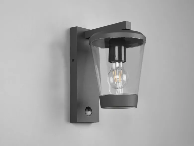 LED Außen Wandlaterne mit Bewegungsmelder Höhe 28cm, Anthrazit