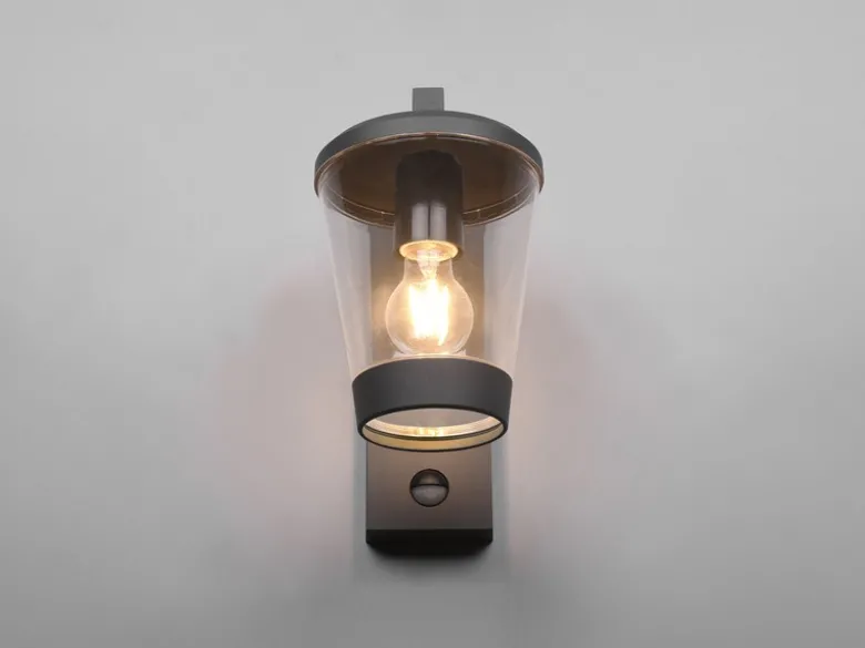 LED Außen Wandlaterne mit Bewegungsmelder Höhe 28cm, Anthrazit