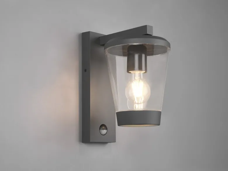 LED Außen Wandlaterne mit Bewegungsmelder Höhe 28cm, Anthrazit