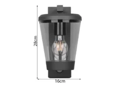 LED Außen Wandlaterne mit Bewegungsmelder Höhe 28cm, Anthrazit