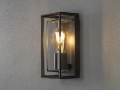 LED Außenwandlaterne mit Bewegungsmelder, Höhe 26cm, Alu Schwarz