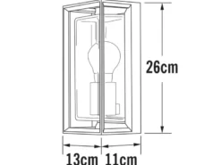 LED Außenwandlaterne mit Bewegungsmelder, Höhe 26cm, Alu Schwarz