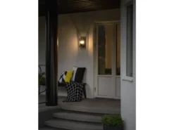 LED Außenwandlaterne mit Bewegungsmelder, Höhe 26cm, Alu Schwarz
