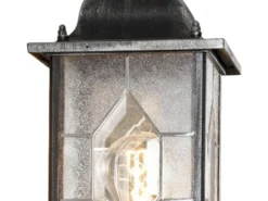 LED Außen Wandlaterne stehend im Landhausstil, mit Bewegungsmelder, schwarz