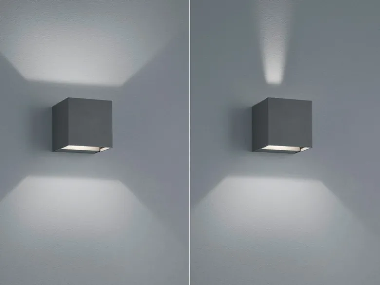 LED Außenwandleuchte ADAJA Up and Down Light Würfel Anthrazit - Hausbeleuchtung