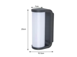 LED Außenwandleuchte ADALYN Schwarz, Glas-Zylinder IP44, 7x20cm