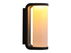 LED Außenwandleuchte ADALYN Schwarz, Glas-Zylinder IP44, 7x20cm