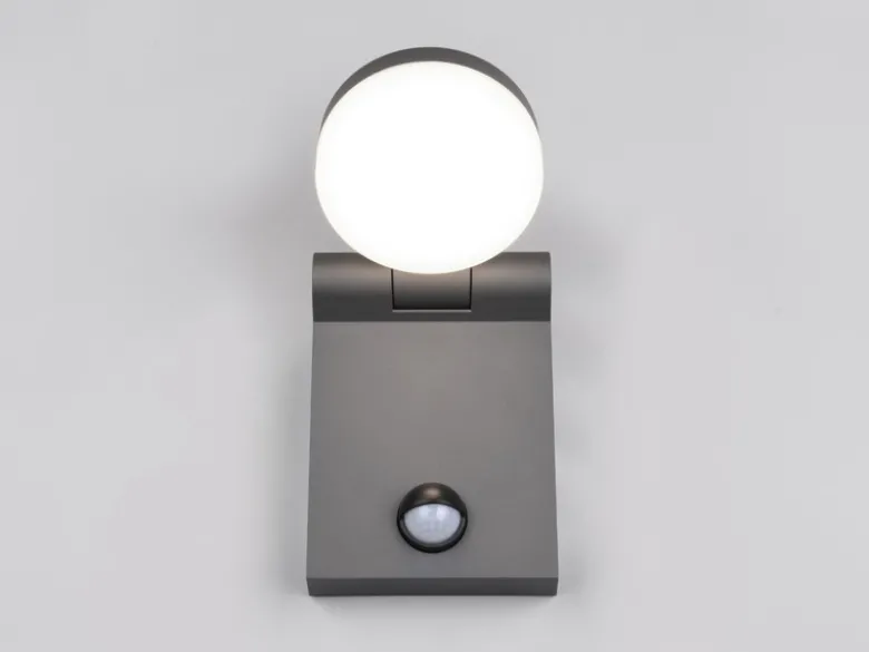 LED Außenwandleuchte ADOUR Höhe 19cm, Schwarz mit Bewegungsmelder