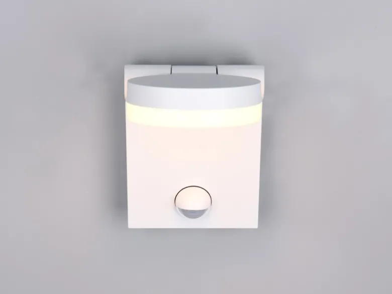 LED Außenwandleuchte ADOUR Höhe 19cm, Weiß mit Bewegungsmelder
