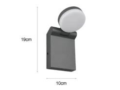LED Außenwandleuchte ADOUR Leuchtenkopf einstellbar, Schwarz Höhe 19cm