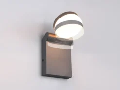 LED Außenwandleuchte ADOUR Leuchtenkopf einstellbar, Schwarz Höhe 19cm