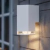 LED Außenwandleuchte ALU Down Light Weiß Effektstreifen IP44, Höhe 16,5cm