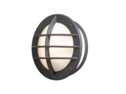 LED Außenwandleuchte Aluminium Schwarz & Acrylglas Weiß, Ø 31cm