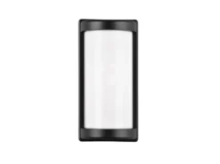 LED Außenwandleuchte Aluminium Schwarz & Acrylglas Weiß, Höhe 27cm