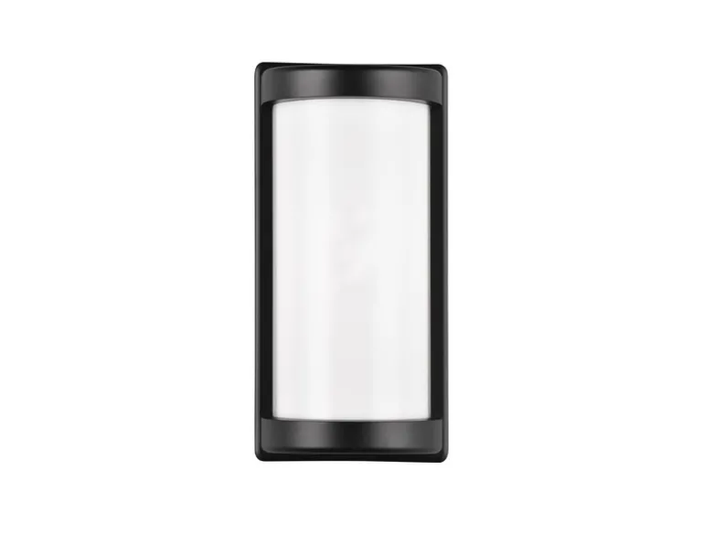 LED Außenwandleuchte Aluminium Schwarz & Acrylglas Weiß, Höhe 27cm