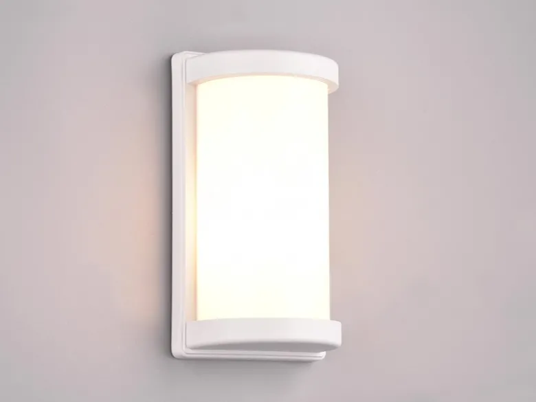 LED Außenwandleuchte Aluminium & Acrylglas Weiß, Höhe 27cm