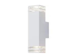 LED Außenwandleuchte ALU Up and Down Weiß Effektstreifen IP44, Höhe 27,5cm